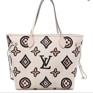 Louis Vuitton Monogram Wild At Heart Neverfull MM Cream